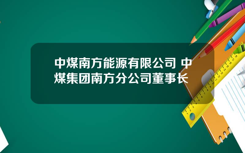 中煤南方能源有限公司 中煤集团南方分公司董事长